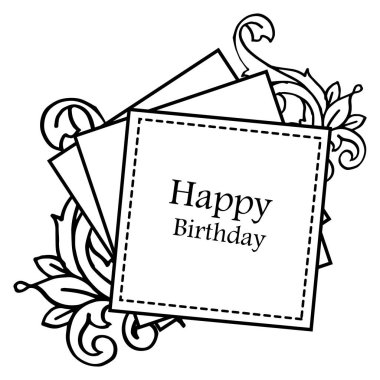 Kutlama davetiye kartı, mutlu yıllar yazı, şablon vintage çelenk çerçeve ile. Vektör