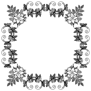Çeşitli kart süslü için, retro tarzı çiçek çerçeve tasarım elemanı. Vektör