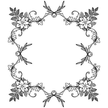 Çerçeve Vintage sınır, retro süs ile zarif tarzı yaprak çiçek için. Vektör