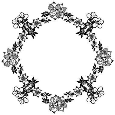 Tasarım için şablon, tebrik kartı, davet kartı, yaprak çiçek çerçeve kroki tarzı bitki ile. Vektör