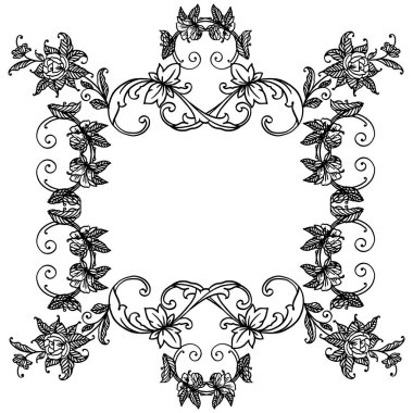 Kart için tasarım ile çiçek çerçeve şablonu, duvar kağıdı benzersiz. Vektör