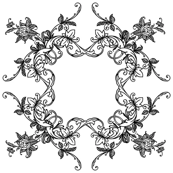 Sjabloon van bloem frame met ontwerp voor kaart, behang uniek. Vector — Stockvector
