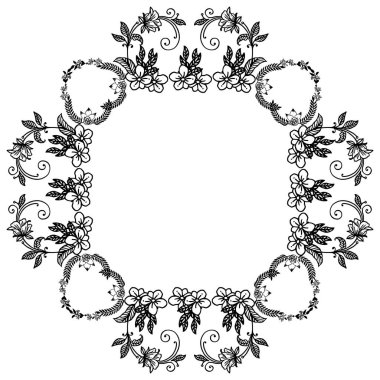 Zarif yaprakları çiçek çerçeve, tasarım elemanı beyaz arka plan üzerinde izole. Vektör