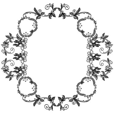 Zarif yaprakları çiçek çerçeve, tasarım elemanı beyaz arka plan üzerinde izole. Vektör