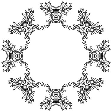 Dekoratif davetiye kartı, tebrik kartı, basit yaprak çiçek çerçeve ile. Vektör