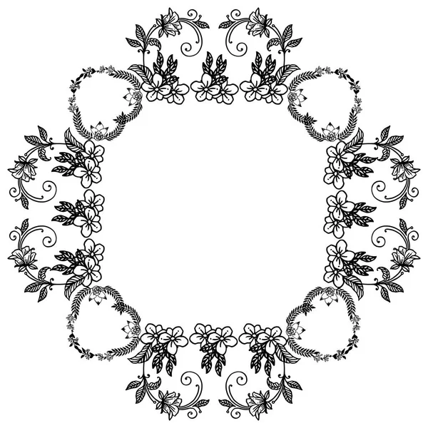 Elegante bladeren bloem frame, ontwerpelement geïsoleerd op witte achtergrond. Vector — Stockvector