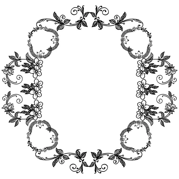 Zarif yaprakları çiçek çerçeve, tasarım elemanı beyaz arka plan üzerinde izole. Vektör