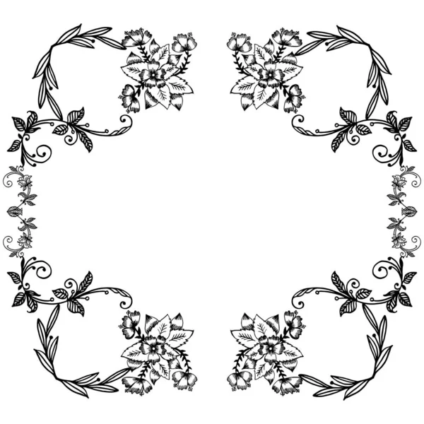Květinové florální rámy v černobílých barvách pro různé návrhy přání. Vektorové — Stockový vektor