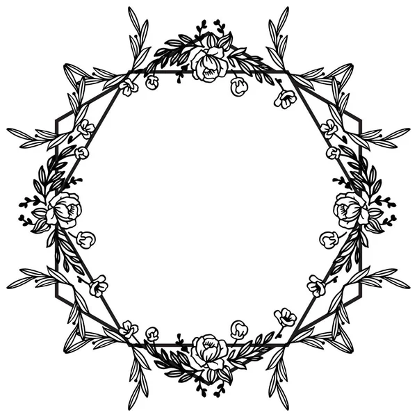 Gráfico de hoja marco floral, para decorativo de tarjeta de felicitación. Vector — Vector de stock