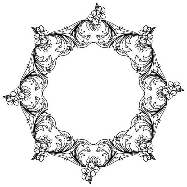 Sevimli çiçek çerçeve, stil benzersiz ve zarif bırakır. Vektör