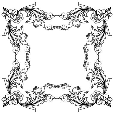 Vintage tarzı ile çerçeve Desen sanat afiş veya afiş için, çiçek bırakır. Vektör