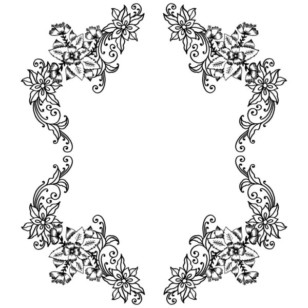 Tebrik kartı dekoratif için yaprak çiçek çerçeve grafik. Vektör