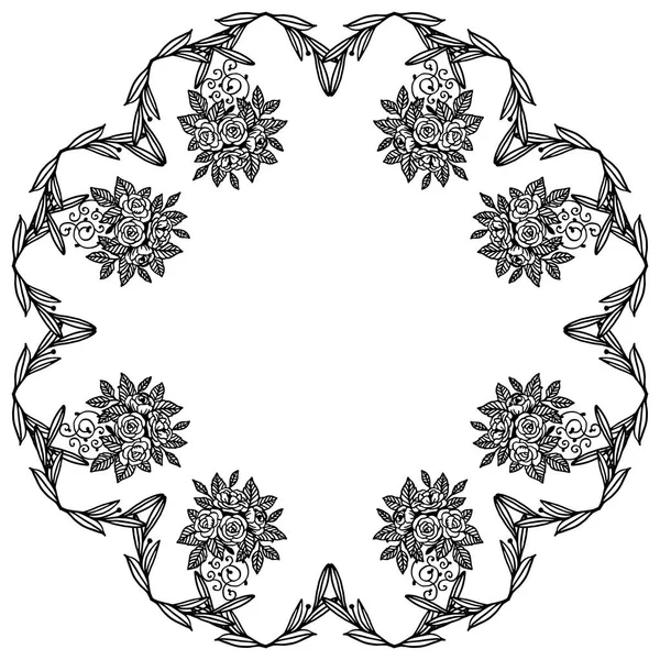 Musterkunst des Rahmens mit Vintage-Stil Blätter Blume, für Poster oder Banner. Vektor — Stockvektor
