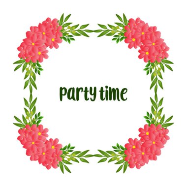 Soyut yaprak çiçek çerçeve, beyaz zemin üzerinde eleman, dekorasyon parti zaman çeşitli kart için. Vektör