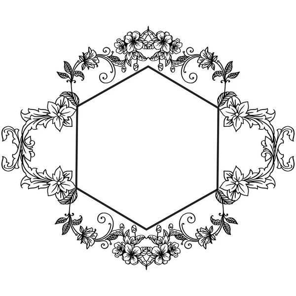 Style de dessin de feuilles cadre de fleur, pour divers modèle de carte. Vecteur — Image vectorielle