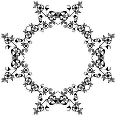 Benzersiz yaprak çelenk çerçevesi tarzı ile modern tebrik kartı ve davet kartı. Vektör