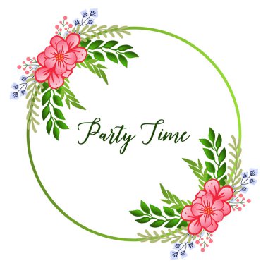 Parti zaman daveti arka plan için çeşitli şekil çiçek çerçeve. Vektör