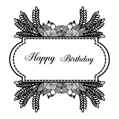 Tasarım çelenk çerçeve, mutlu yıllar arka plan, davet kartı, tebrik kartı için. Vektör