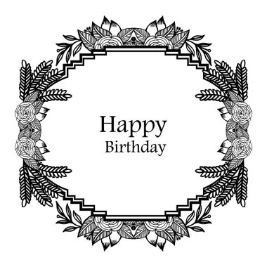 Tasarım çelenk çerçeve, mutlu yıllar arka plan, davet kartı, tebrik kartı için. Vektör