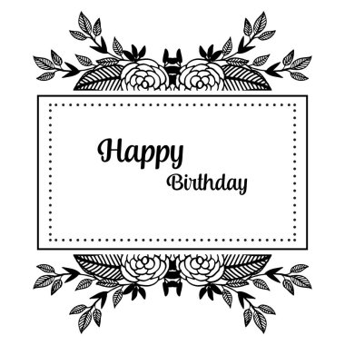 Kutlama davet kartı mutlu yıllar, çiçek çerçeve süs arka plan ile. Vektör