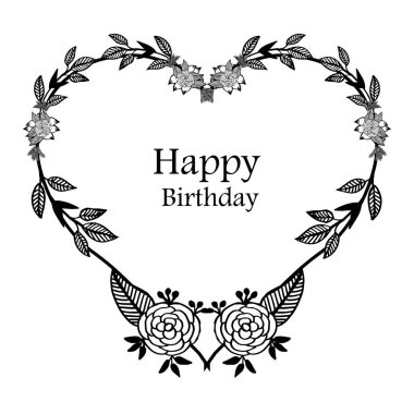 Kutlama davet kartı mutlu yıllar, çiçek çerçeve süs arka plan ile. Vektör