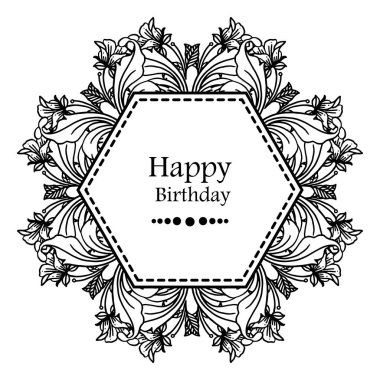 Dekorasyon kartı mutlu yıllar, zarif çelenk çerçeve, şekil vintage çerçeve. Vektör