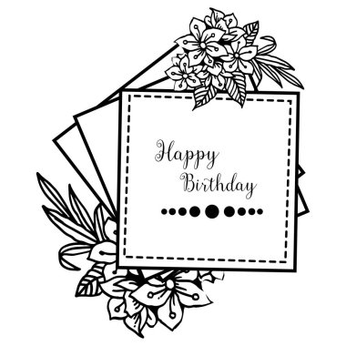 Güzel çelenk çerçeve, dekorasyon tebrik kartı mutlu yıllar. Vektör