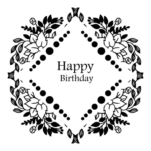 Çiçek çerçeve süslü siluet, sevimli kart mutlu yıllar tasarım. Vektör