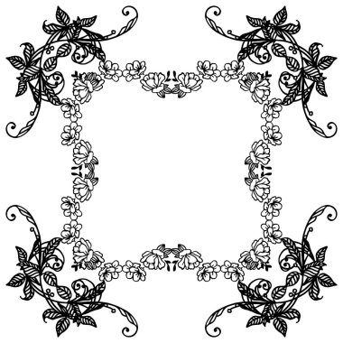Çerçevenin sınır çizgisi ile, yaprak çiçek çerçeve çizim süslemeiçin tasarım kartı için şablon. Vektör