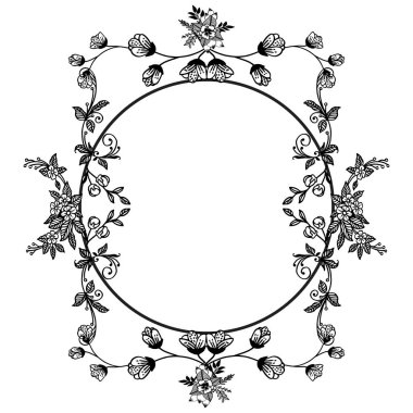 Grafik sanat yaprakları ve çiçek çerçeve, tebrik kartı, davet kartı, kart çeşitli için. Vektör