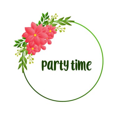 Eleman arka plan çelenk çerçeve, parti zaman afiş tasarımı için. Vektör