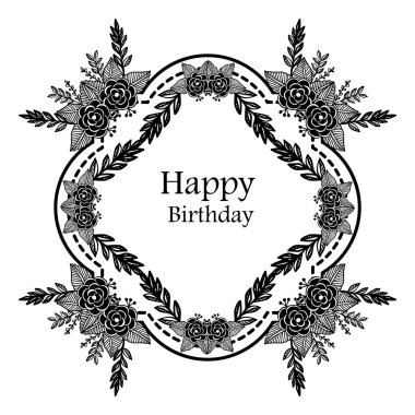 Soyut stil çelenk çerçeve, kart duvar kağıdı dekorasyon mutlu yıllar. Vektör