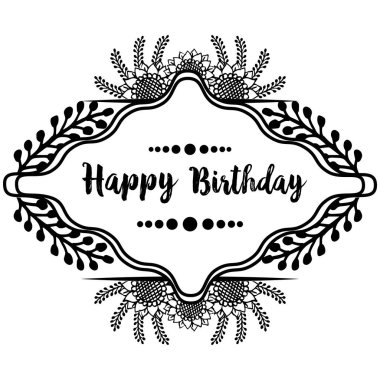 Tasarım duvar kağıdı davetiye kartı mutlu yıllar, çeşitli güzel çiçek çerçeve için. Vektör