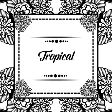 Duvar kağıdı tropikal kart, dekorasyon bahar çiçek çerçeve ile. Vektör
