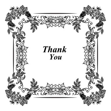 Basit çelenk çerçeve, tasarım afiş için teşekkür ederiz. Vektör