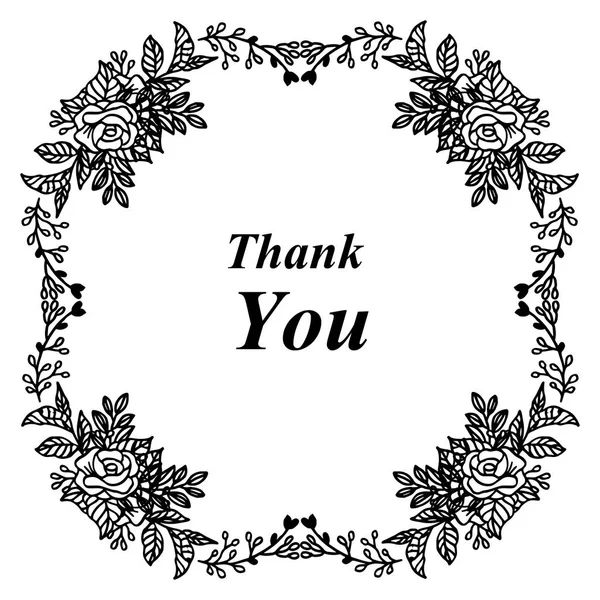 Basit çelenk çerçeve, tasarım afiş için teşekkür ederiz. Vektör