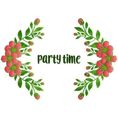 Çelenk çerçeveleri çizim çiçekleri, parti zaman afiş duvar kağıdı için. Vektör