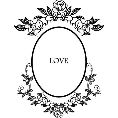 Özellik yaprakları ve çiçek çerçeve ile, kart aşk için element tasarımı romantik. Vektör
