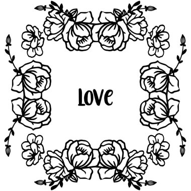 Güzel duvar kağıdı yaprağı çiçek çerçeve ile kart aşk Şablonu. Vektör