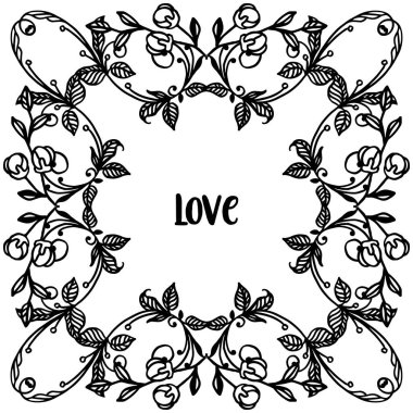 Güzel duvar kağıdı yaprağı çiçek çerçeve ile kart aşk Şablonu. Vektör