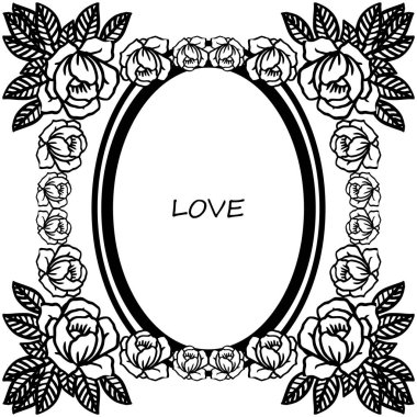 Tasarım güzel kart aşk için gül çiçek çerçeve çeşitli kalabalık. Vektör