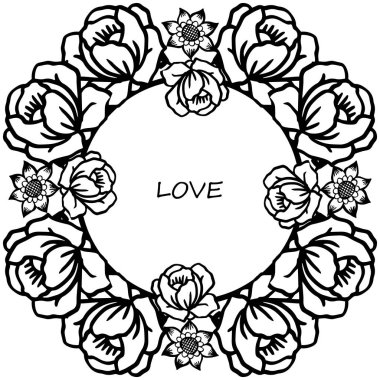 Tasarım güzel kart aşk için gül çiçek çerçeve çeşitli kalabalık. Vektör