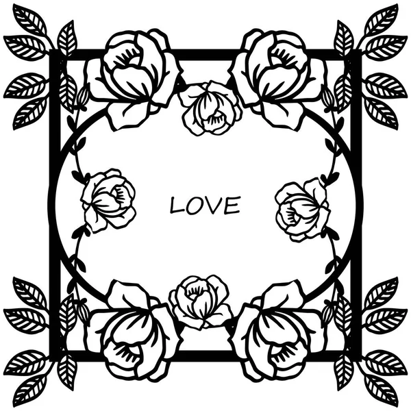 Tasarım güzel kart aşk için gül çiçek çerçeve çeşitli kalabalık. Vektör
