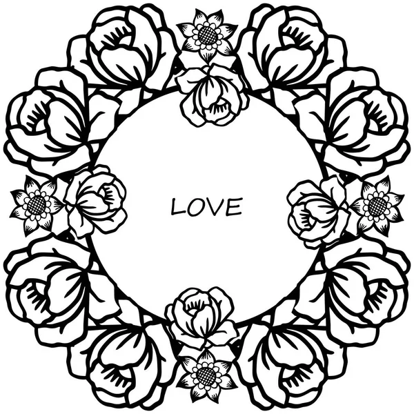 Tasarım güzel kart aşk için gül çiçek çerçeve çeşitli kalabalık. Vektör