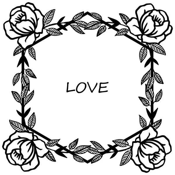 Tasarım güzel kart aşk için gül çiçek çerçeve çeşitli kalabalık. Vektör