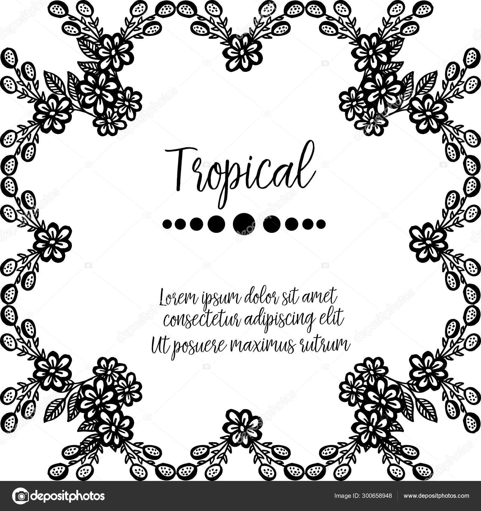Tropischen Hintergrund Design Karten Mit Vintage Blumenrahmen Vektor Vektorgrafik Lizenzfreie Grafiken C Stockfloral Gmail Com 300658948 Depositphotos