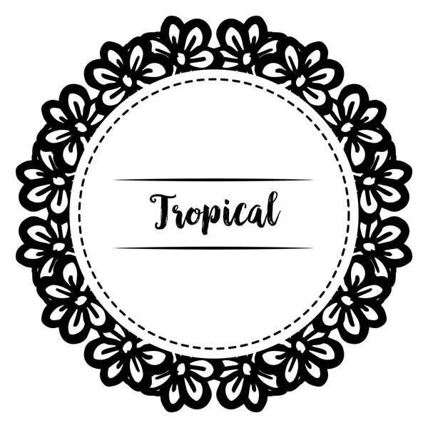 Marco de corona de diseño, para adornado de tarjeta tropical. Vector — Vector de stock