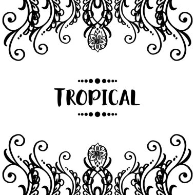 Süslü kartlar kavramı tropikal, çiçek bahar çiçek çerçevesi ile. Vektör