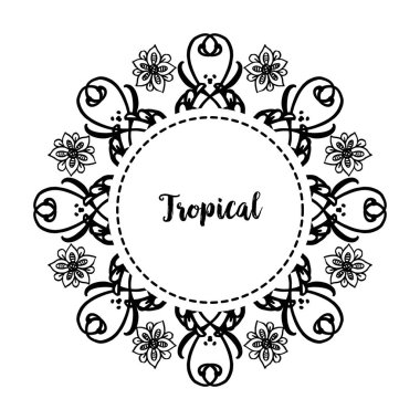 Süslü kartlar kavramı tropikal, çiçek bahar çiçek çerçevesi ile. Vektör