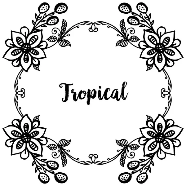 Zarif çiçek çerçeve, davet kartları tasarımı ile, konsept kutlama tropikal. Vektör